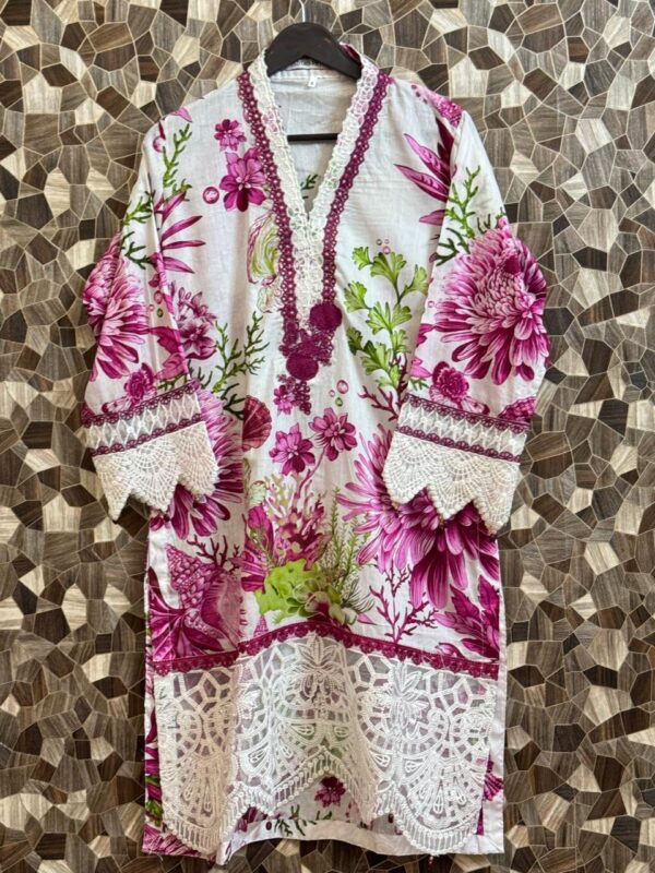 Pinkish By Red Tag 3 Pcs Luxury Lawn Ready To Wear With Farsi Shalwar 2025 - Image 5