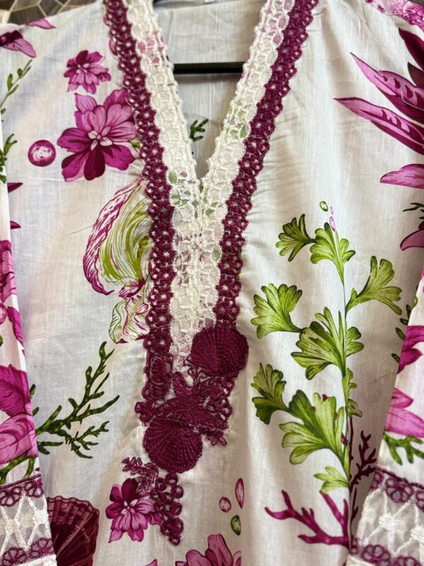 Pinkish By Red Tag 3 Pcs Luxury Lawn Ready To Wear With Farsi Shalwar 2025 - Image 4