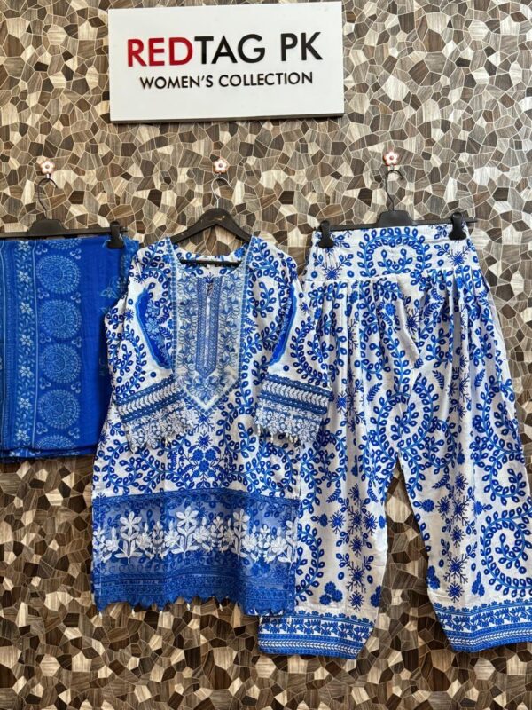 Jhalak By Red Tag 3 Pcs Luxury Lawn Ready To Wear With Farsi Shalwar 2025